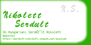 nikolett serdult business card
